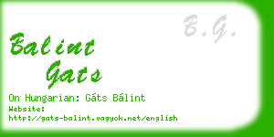 balint gats business card